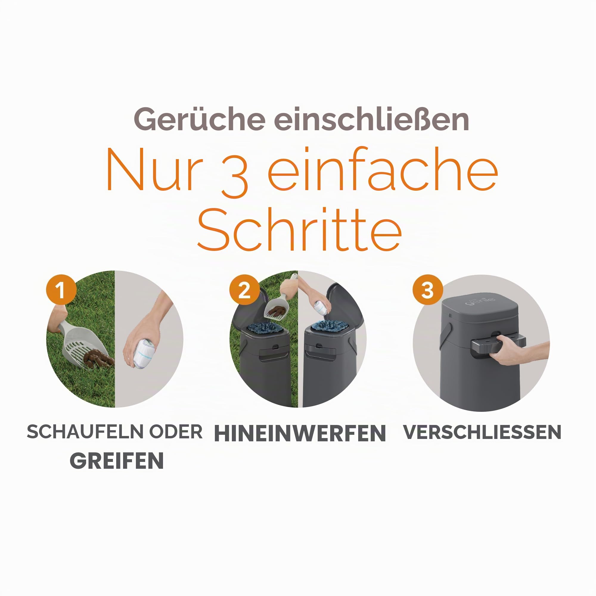 Pet Genie Eimer | Hundekot-Entsorgungssystem zur Geruchskontrolle | inkl. 1 quadratischem Nachfüllbeutel