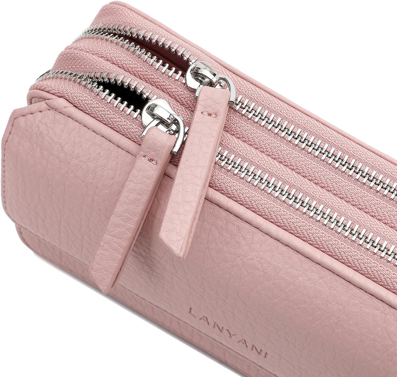 Lanyani RFID Crossbody Wallet Wristlet Purse with Phone Pocket For Women Vegan Leather - Image 7