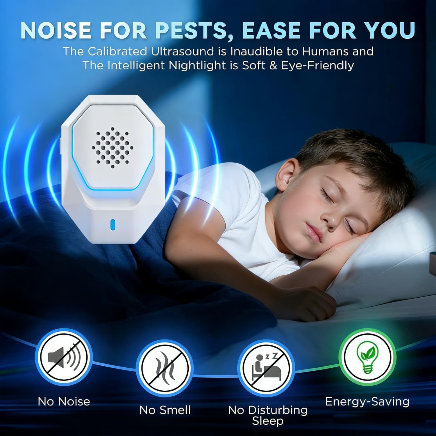 Répulsifs à Ultrasons, Ultrason Souris et Rats, Anti Mouche, Prise Anti Moustique, Electrique Appareil Répulsif Interieur - Fourmis, Souris, Rats, Araignées, Cafards, 100% Inoffensif - 4 Paquets