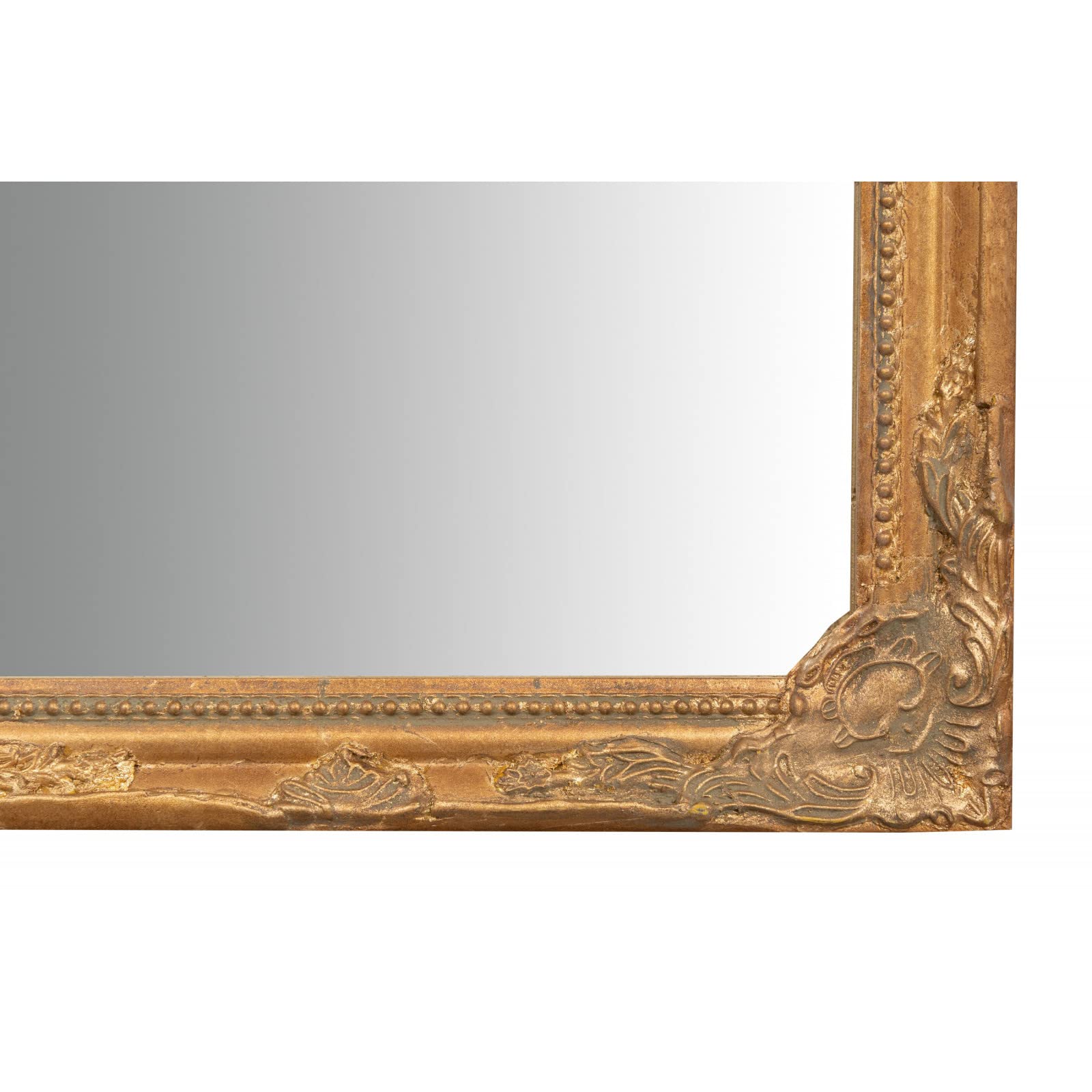 Biscottini Espejo de Pared baño y Dormitorio 37x84x5 cm | Espejo Entrada de Pared con Ganchos | Espejo Dorado