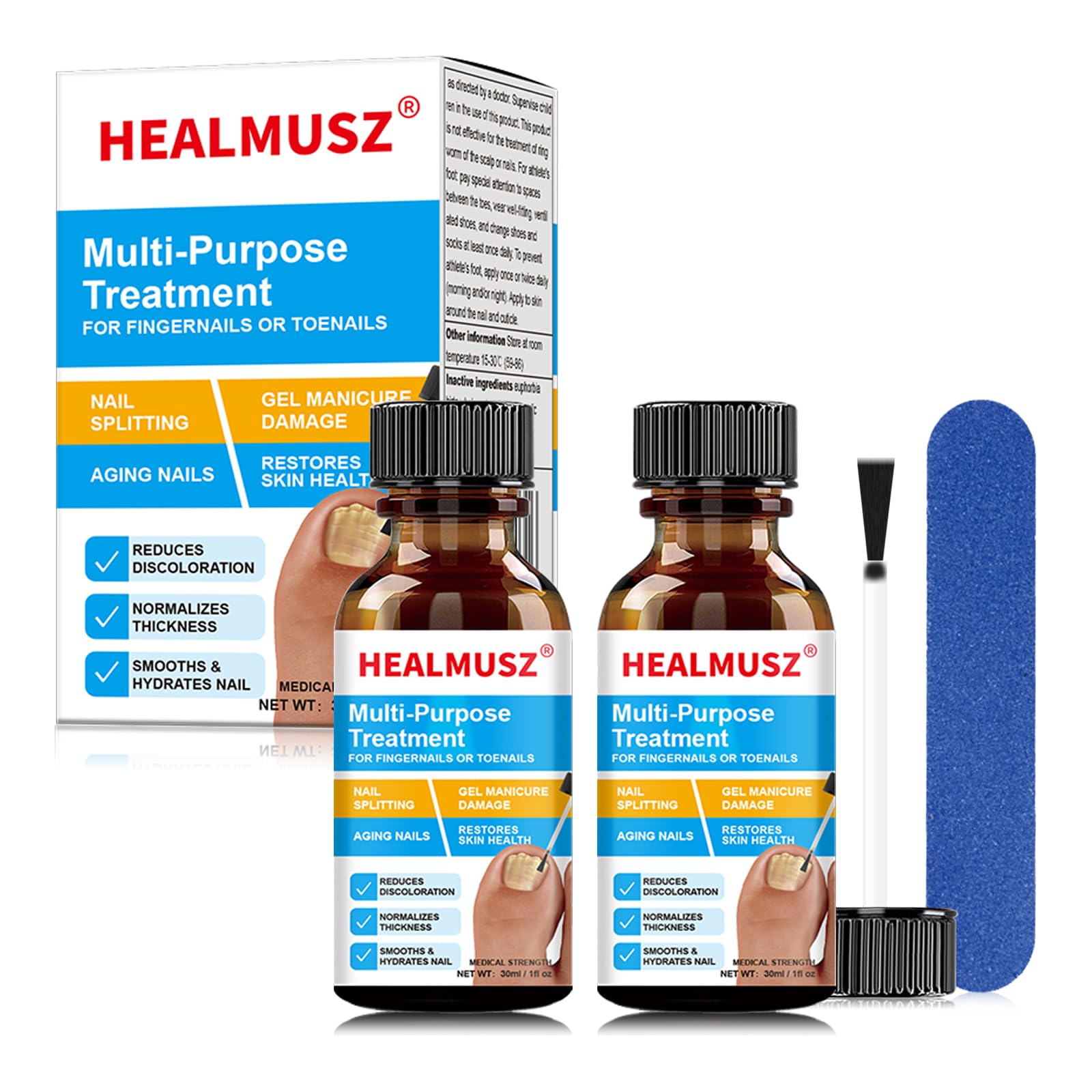 HEALMUSZ Toenail Fungus Treatment, Toenail Fungus Nail Treatment Extra Strength Fast Acting, Clear