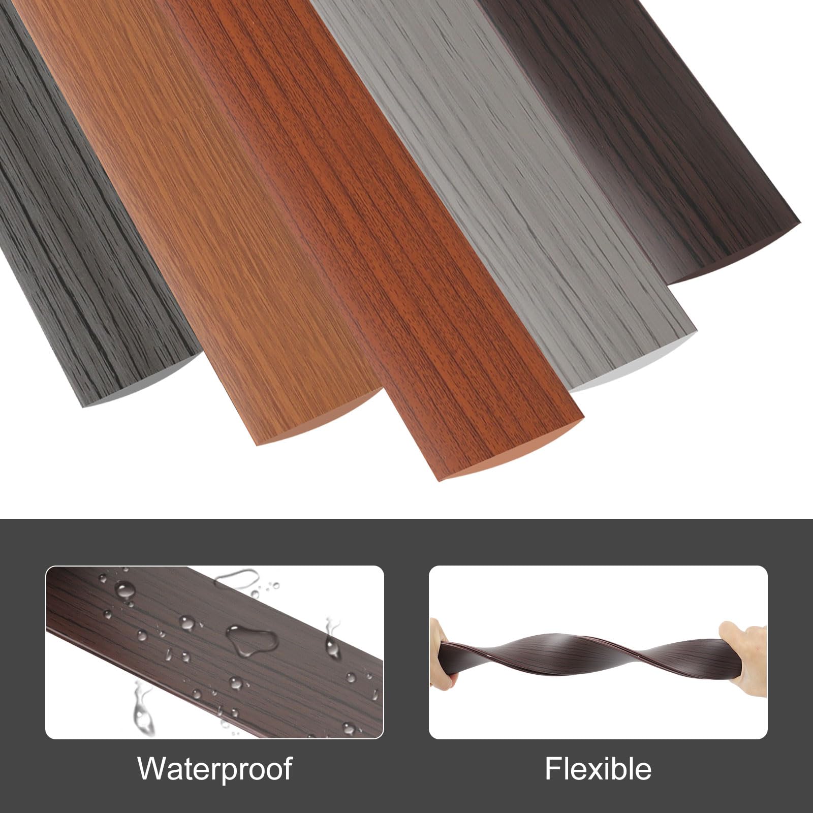 Übergangsprofil Selbstklebend - PVC Bodenleiste Für Nahtlose Bodenübergänge In Walnuss-Optik