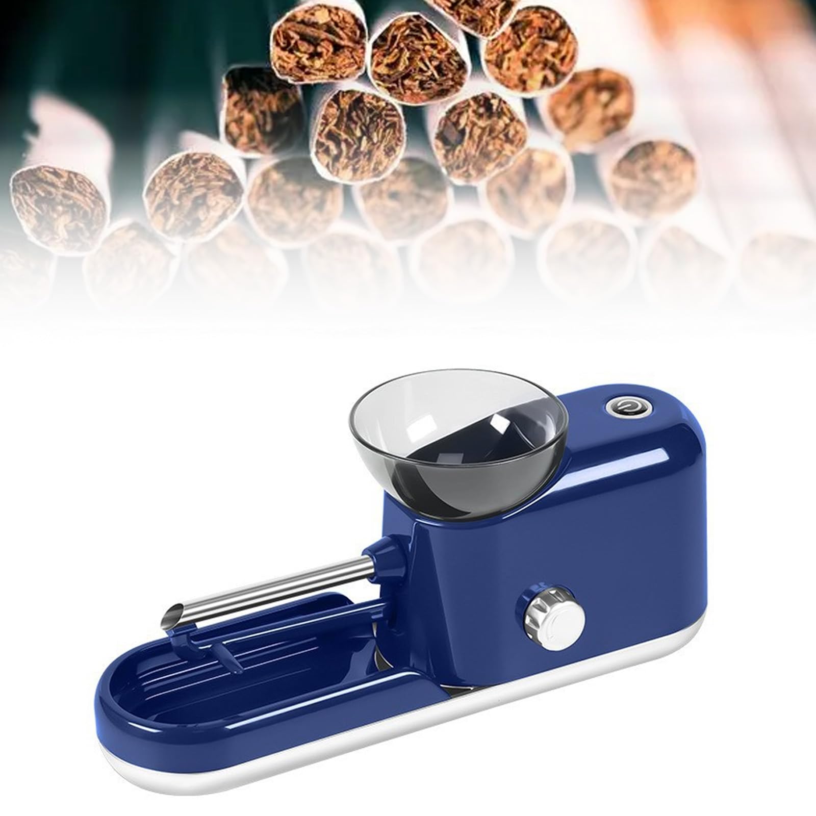 Automatico Della Sigaretta Del Rullo Del Tabacco Delle Macchine di Riempimento Della,Macchinetta Elettrica Automatica per Sigarette,8mm/6.5mm Due Tubi di Sigaretta,per Fumatori(Compreso Tu(Color:Blu)