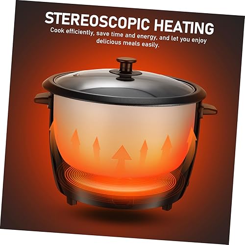 Miniatura 9 de Lurrose Arrocera eléctrica con tapa transparente, olla portátil para estofado doméstico para sopa de gachas de arroz, sopa y vaporera, enchufe de