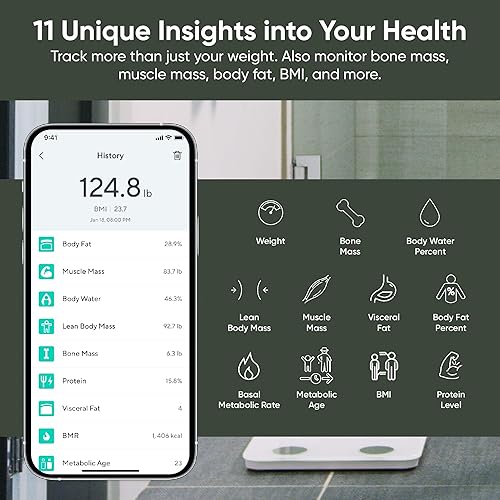 Miniatura 2 de Wyze Scale S, Scale for Body Weight, Digital Bathroom Scale for Body Fat, BMI, Muscle, Heart Rate, Body Composition Analyzer with App