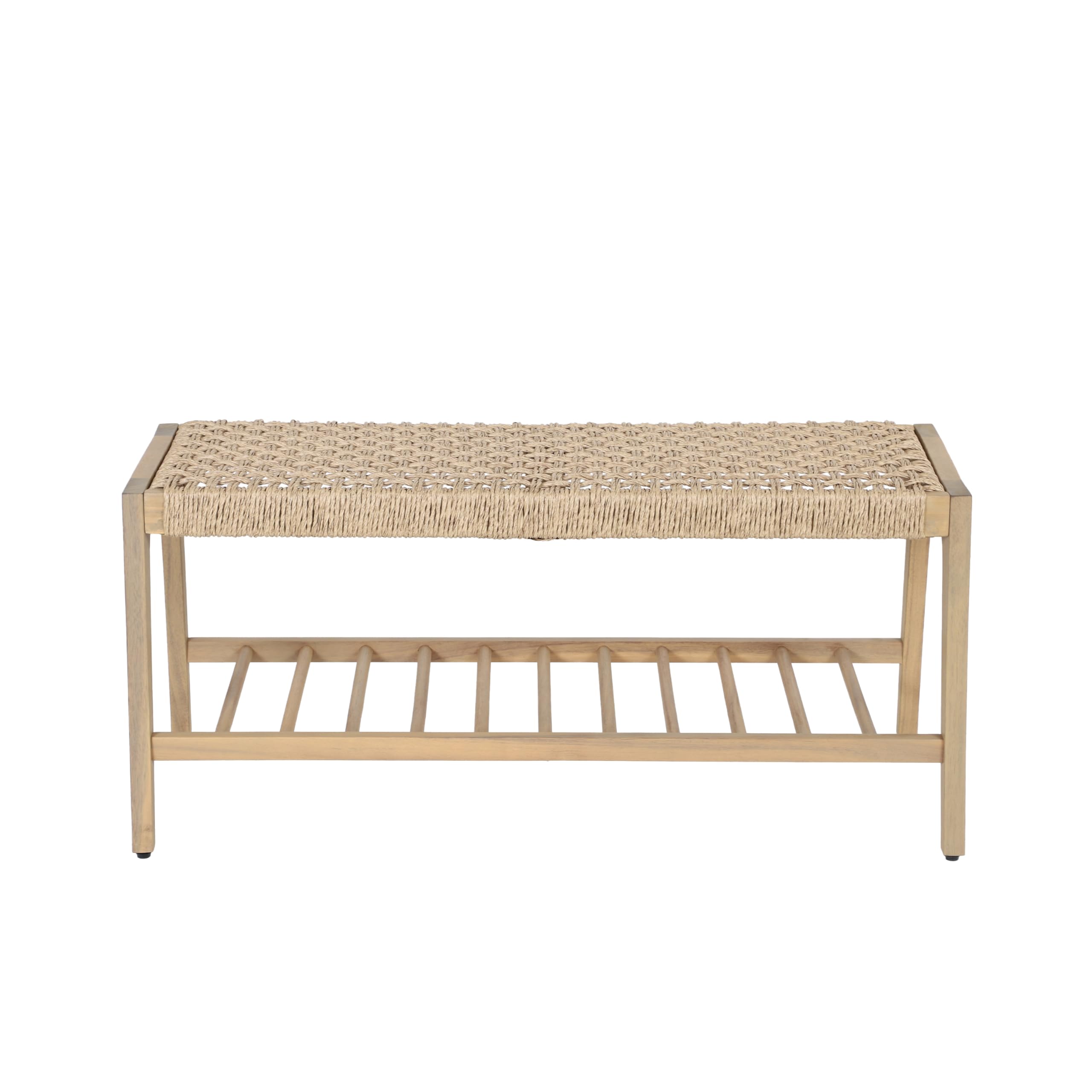BAÏTA Banc intérieur et extérieur HUKA en Bois d'acacia et Osier