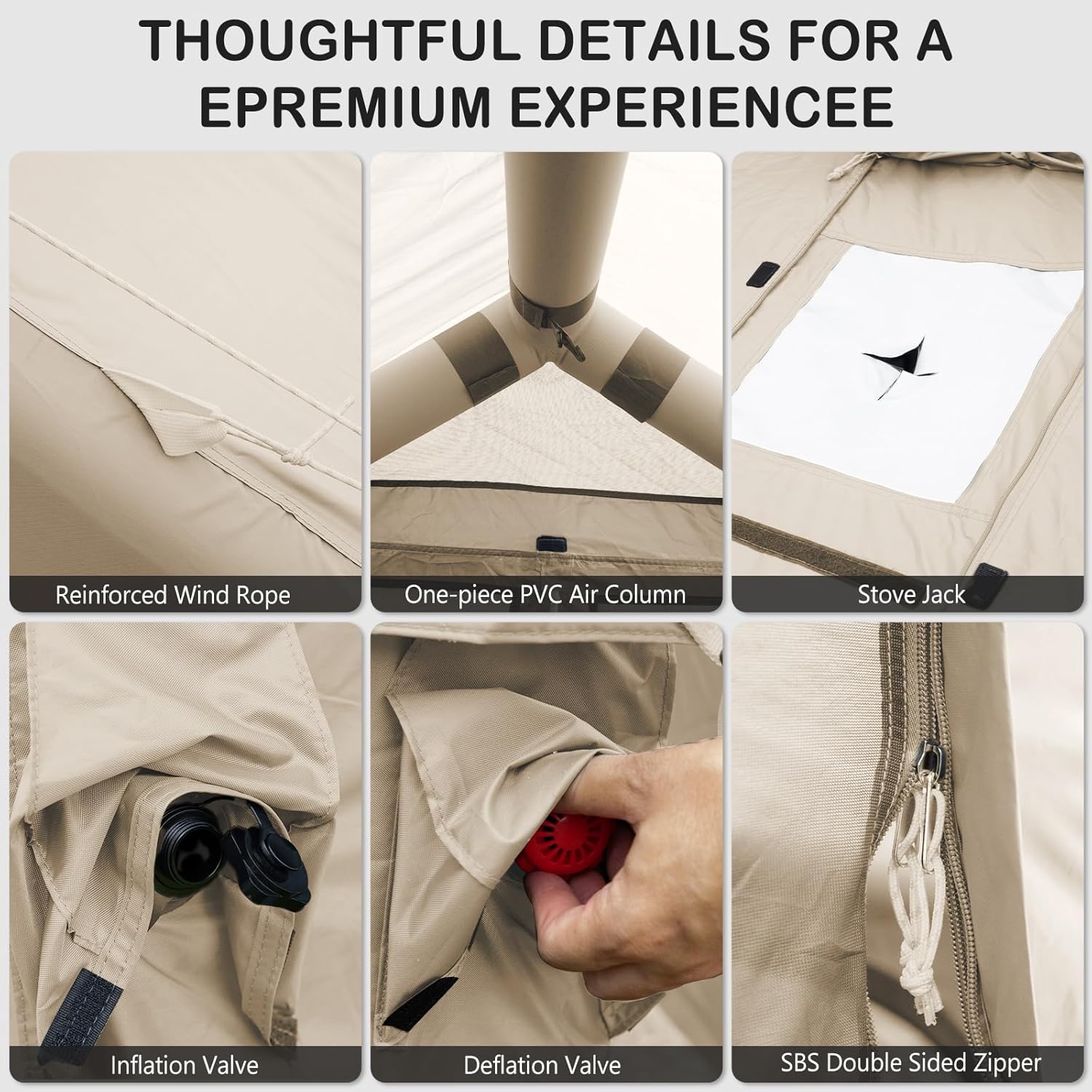 Inflatable Tents for Camping,Easy Blow Up Tent with Hand Pump,4 Seasons Waterproof Air Inflatable Camping Tent House for Family Weekend Camping