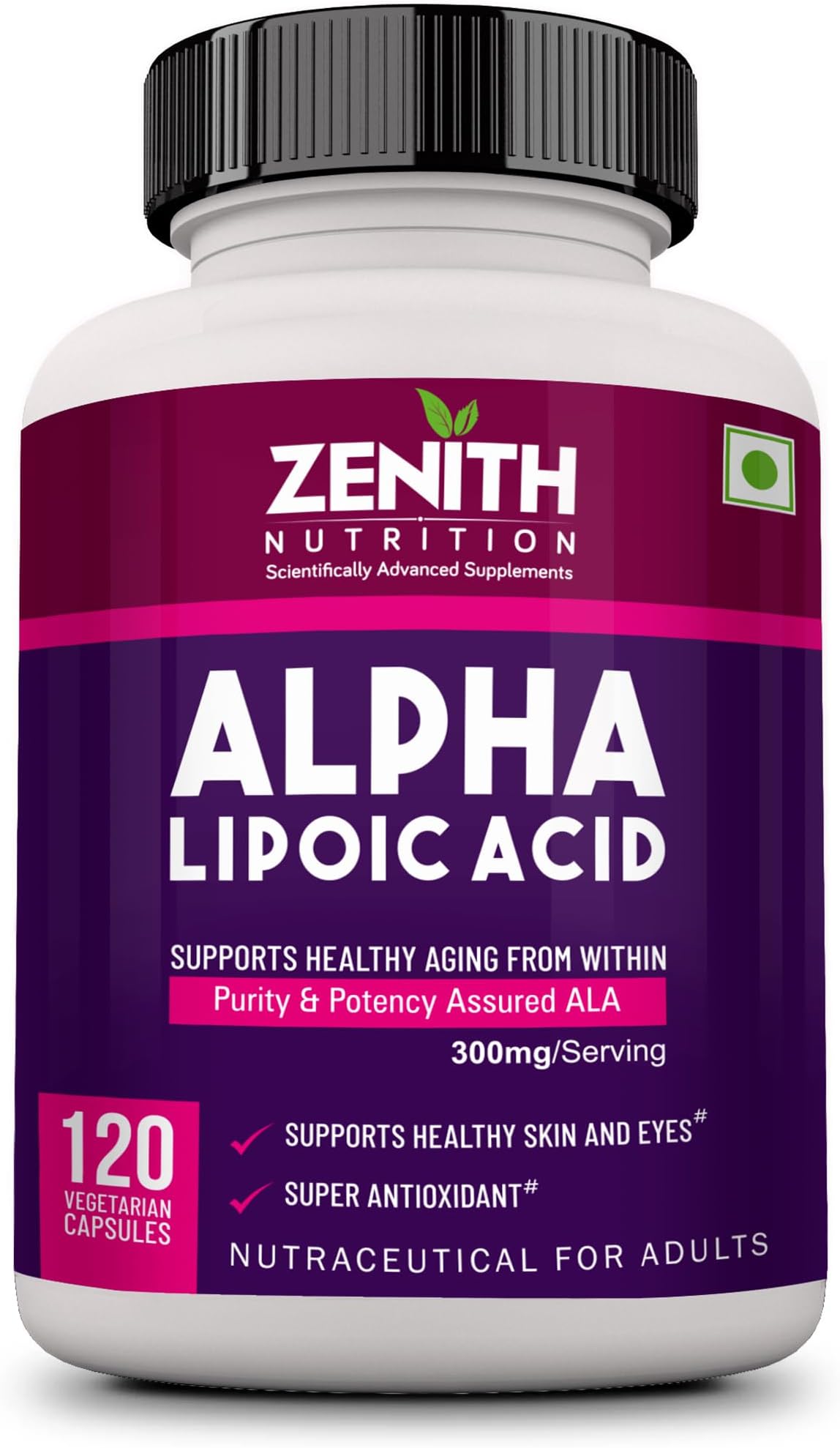 Zenith Nutrition Alpha Lipoic Acid 300Mg - 120 Capsules