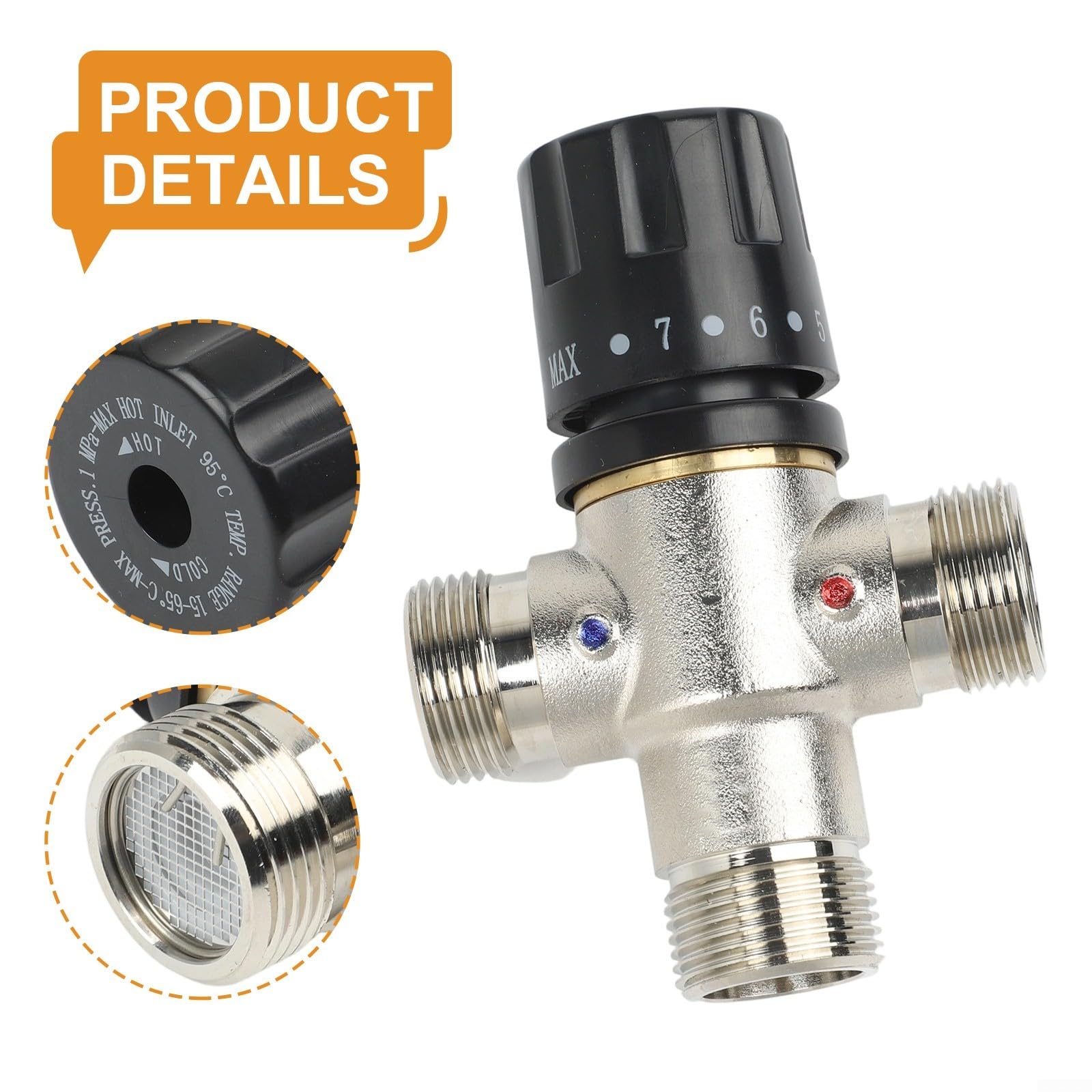 Válvula de mezcla termostática del calentador solar, válvula de mezcla termostática del termostato de las válvulas de los tubos 3/4 de pulgada DN20