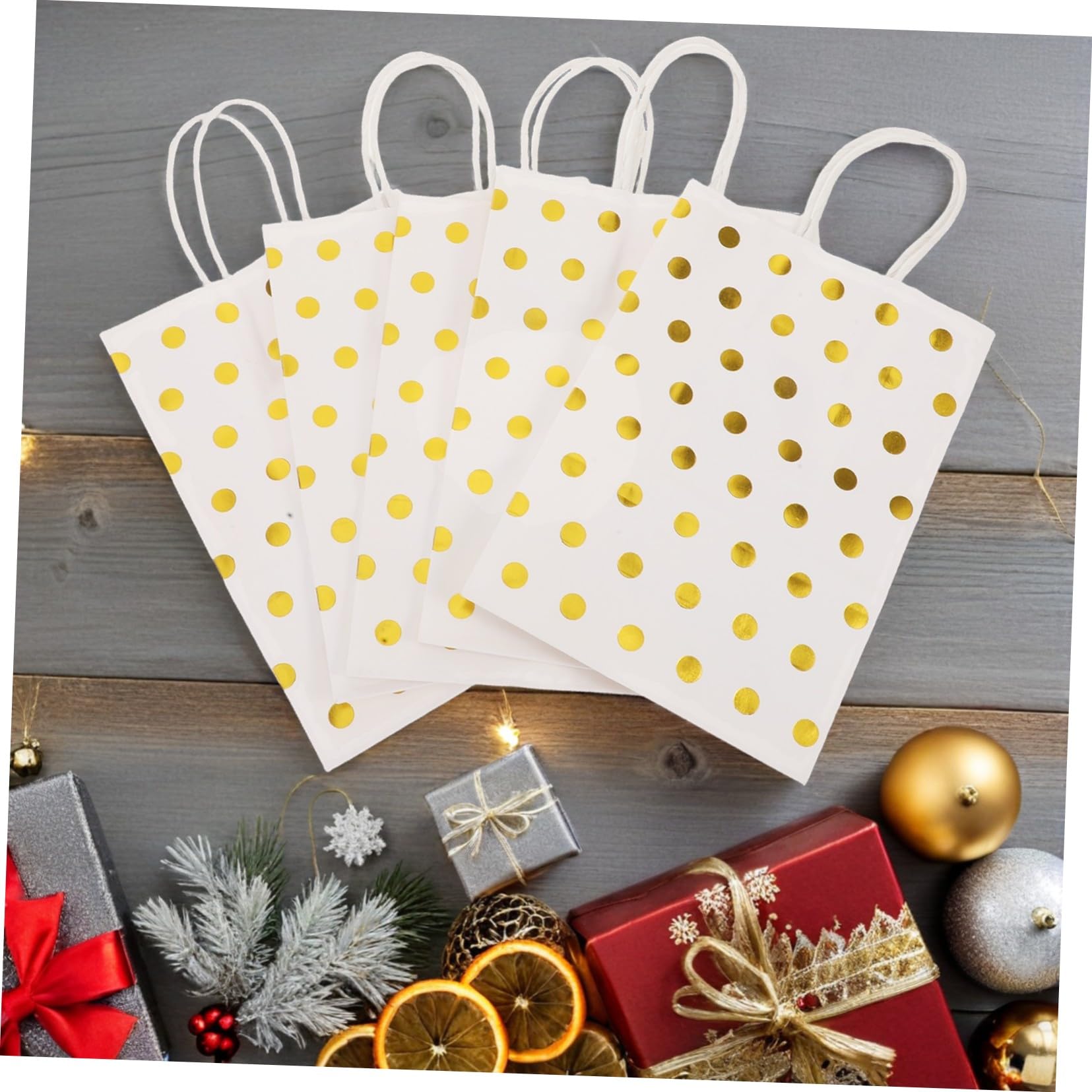 FRCOLOR 30pezzi Sacchetti di Carta con Finitura Lucida Dorata per Confezionare Piccoli Oggetti come Accessori Gioielli Biscotti Caramelle Shower e Feste di Matrimonio