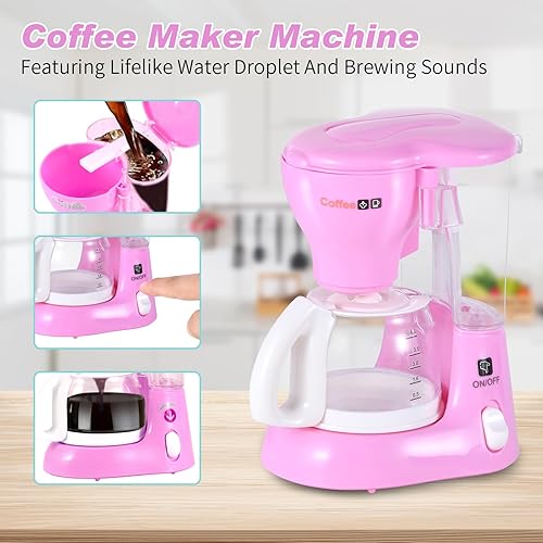 Miniatura 3 de Juguetes para electrodomésticos de cocina, accesorios de cocina para niños, juguetes de cocina para niños de 4 a 8 años, cafetera, mezcladora,
