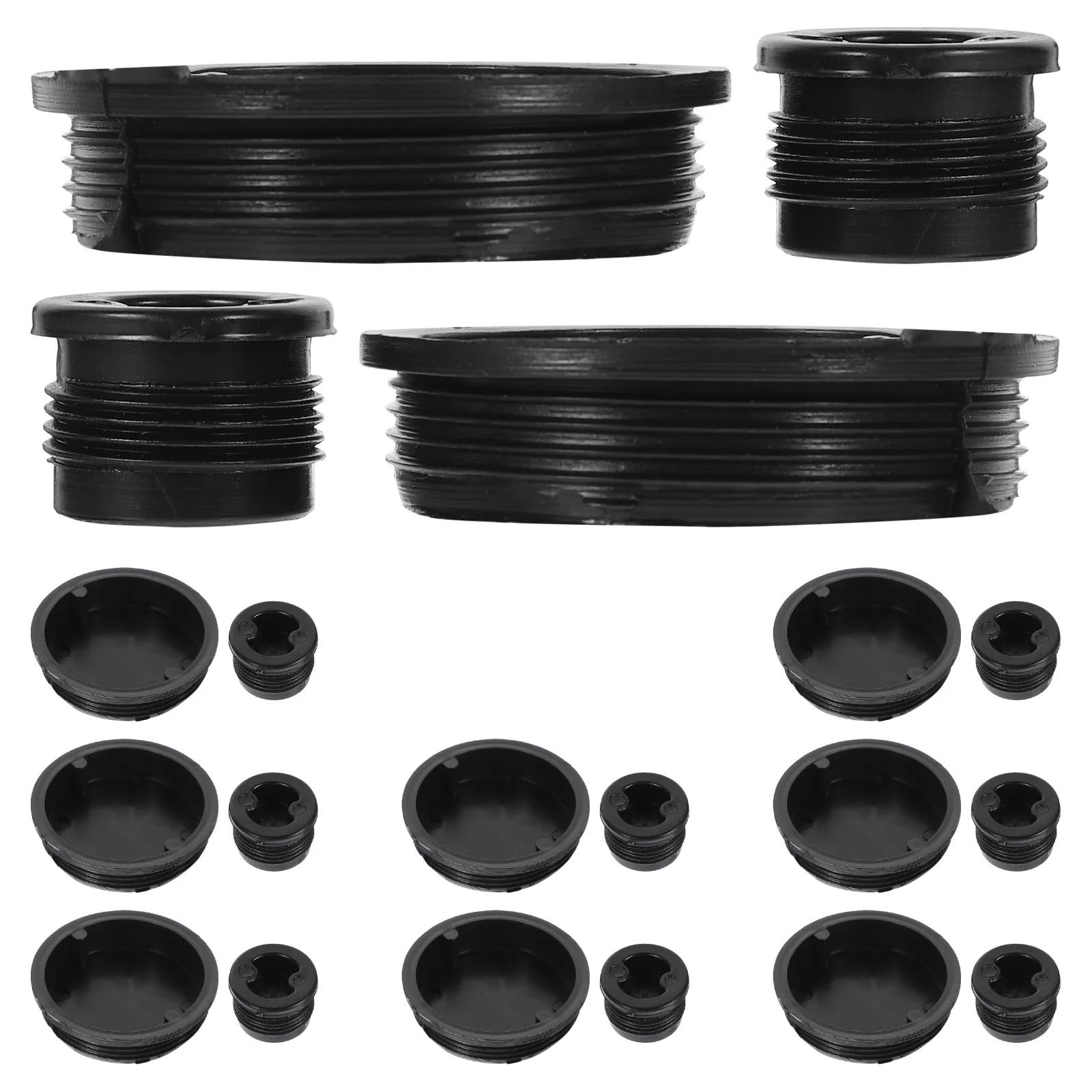 100Pcs Drum Bung Caps for 200L Plastic Drums, Black Replacement Lids