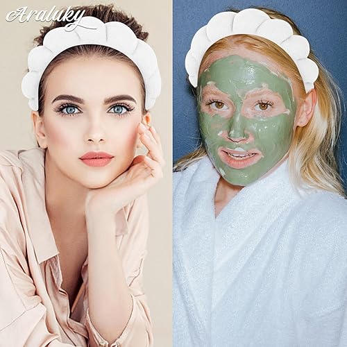 Miniatura 4 de Diadema de spa para mujer, para lavar la cara, maquillaje, diadema de esponja hinchada, diademas para el cuidado de la piel para mujeres y niñas,