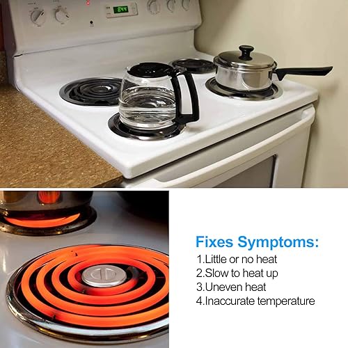 Miniatura 9 de S-Union Paquete de 4 quemadores de estufa eléctricos WB30M1 WB30M2 de repuesto para elemento de estufa GE Hotpoint Kenmore, 2 piezas WB30M1 de 6