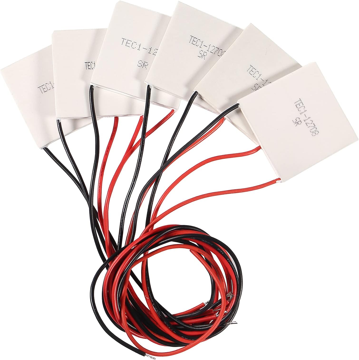 6PCS TEC1-12708 TEC Thermoelectric Heatsink Cooler Cooling Peltier Plate Module 40x40mm