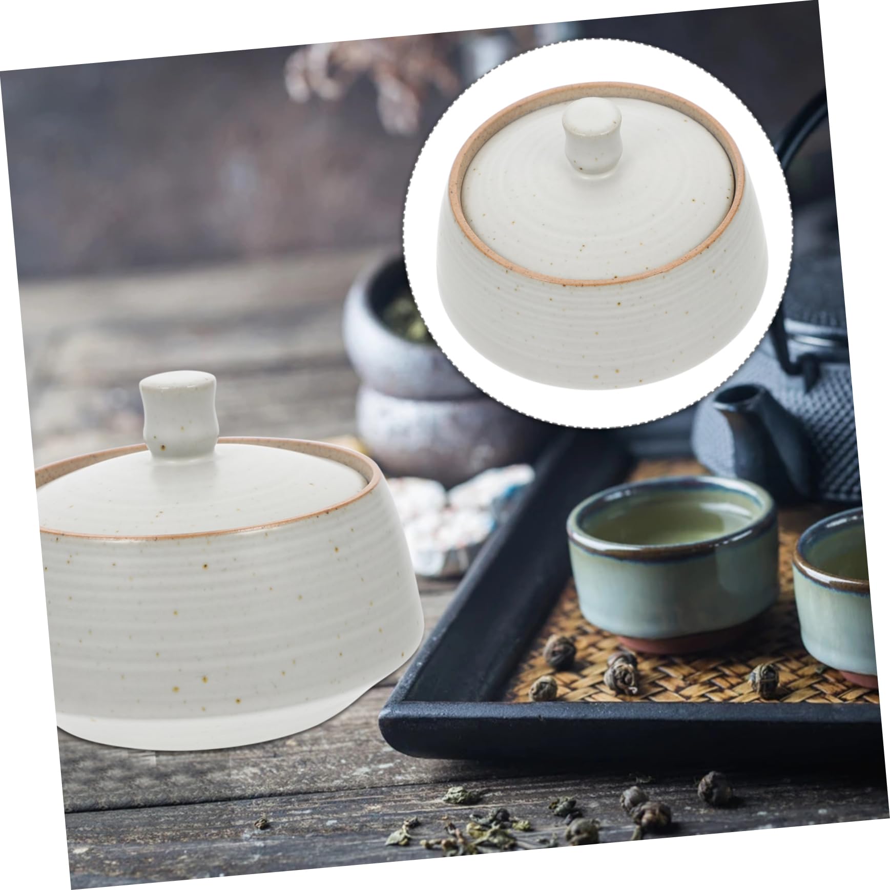 Amosfun Contenitore in Ceramica Per Alimenti - Barattolo in Ceramica Vintage Con Coperchio - Sigillato Per Cucina Tè E Famiglie