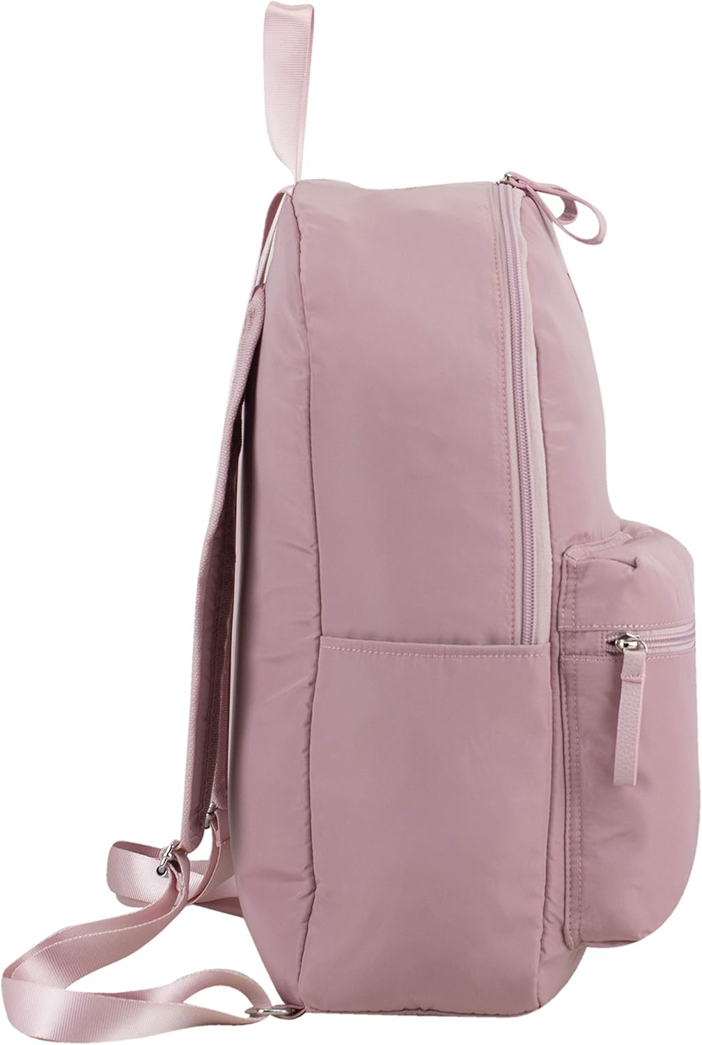 BODHI Metro Soft Puffy Multi Compartment Dual Pocket Backpack Active Bag Daypack Rucksack for Travel, Work, Biking, Dusty Rose Pink
