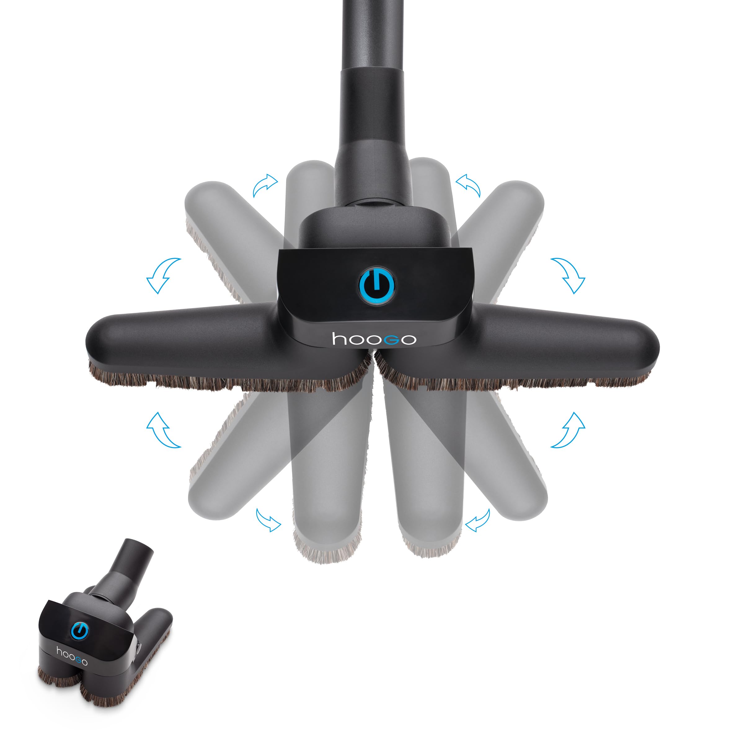hoogo Vacuum Cleaner Flip-Flop Universal Floor Nozzle Flex – Suitable for All Round 35/32 mm Vacuum Cleaner Tubes – Includes Adapter