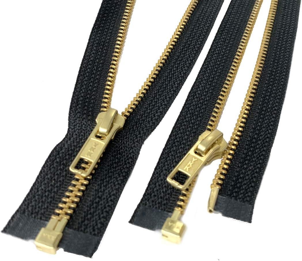 30インチ真鍮メタルジッパースタンダード Ykk ナンバー5 ミディアムウェイトジャケットファスナー 裁縫コート用 - 米国製 RG