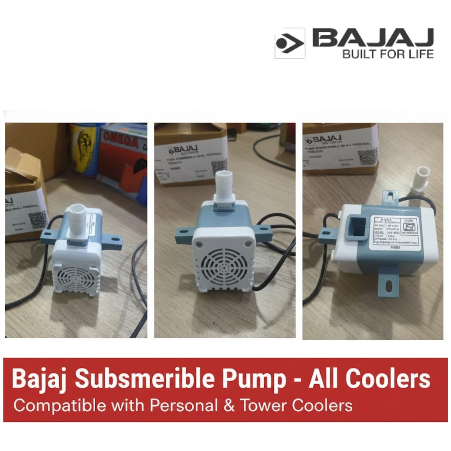 Bajaj Original Submersible Water Pump for Air Coolers | Compatible with Personal & Tower Coolers | Suitable for Shield Series, Glanza, Frio, PMH, Skive, PX97 & NEX Models 2
