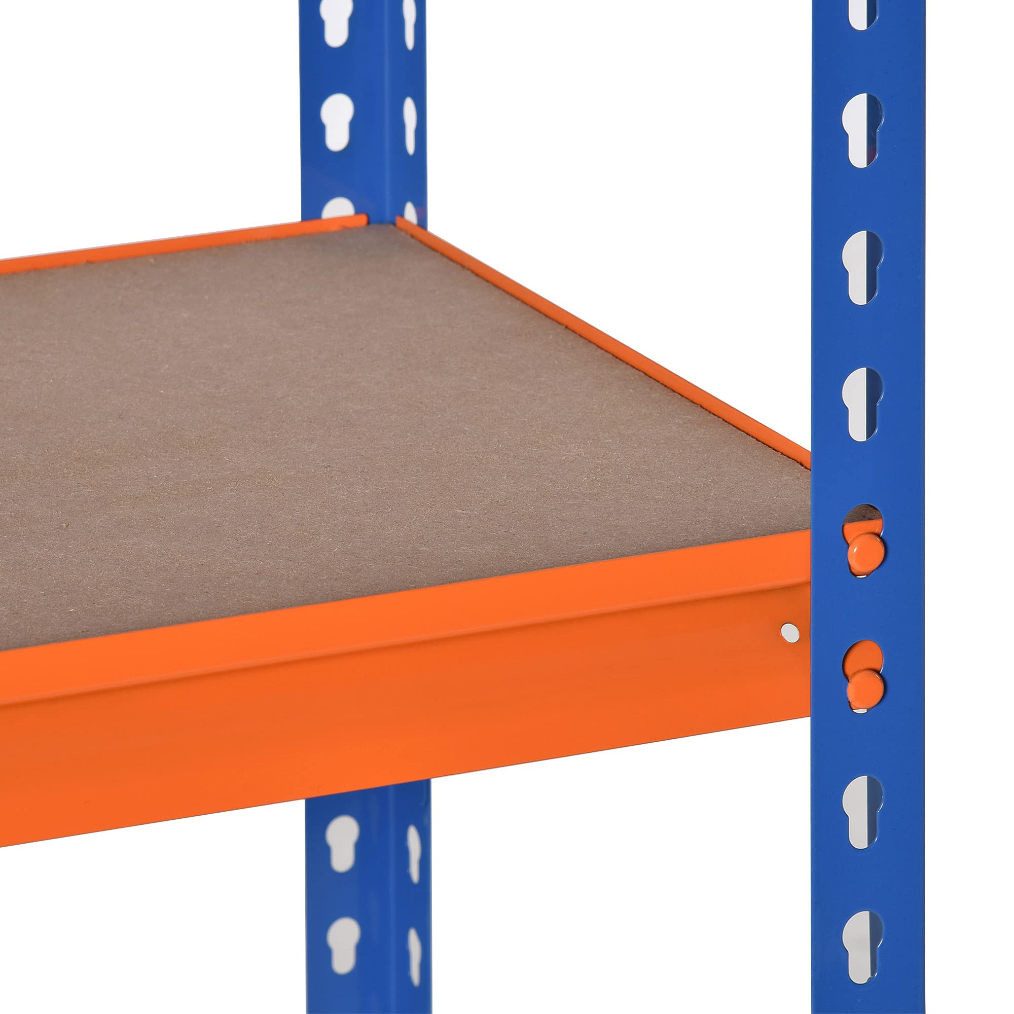 HOMCOM Étagère Charge Lourde en métal à 5 Niveaux étagère de Garage étagère de Rangement capacité 1500 kg 80 x 40 x 182 cm Bleu Orange