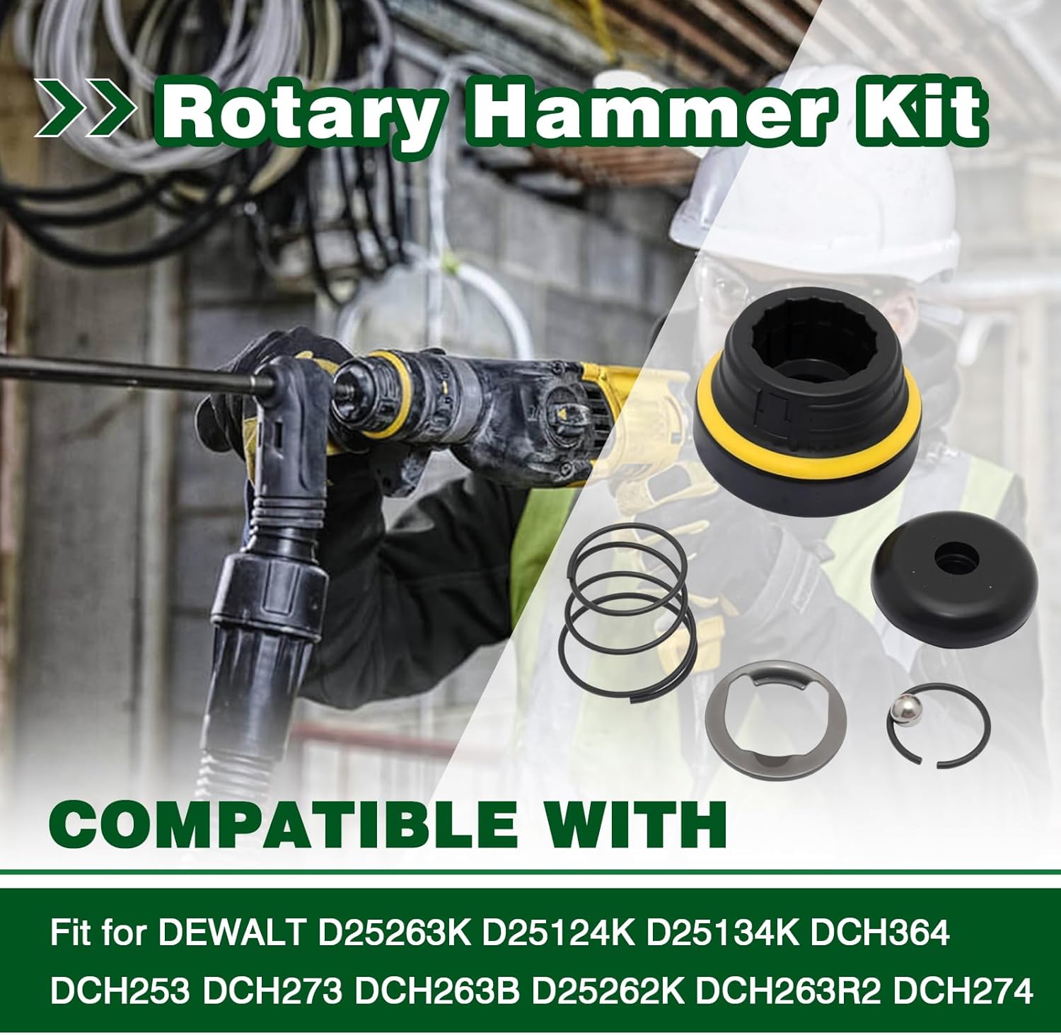 Rotary Hammer Assembly Kit Fit for DEWALT D25263K D25124K D25134K DCH364 DCH253 DCH273 DCH263B D25262K DCH263R2 DCH274 Power Tool Replace Part Number NA076561 N850185