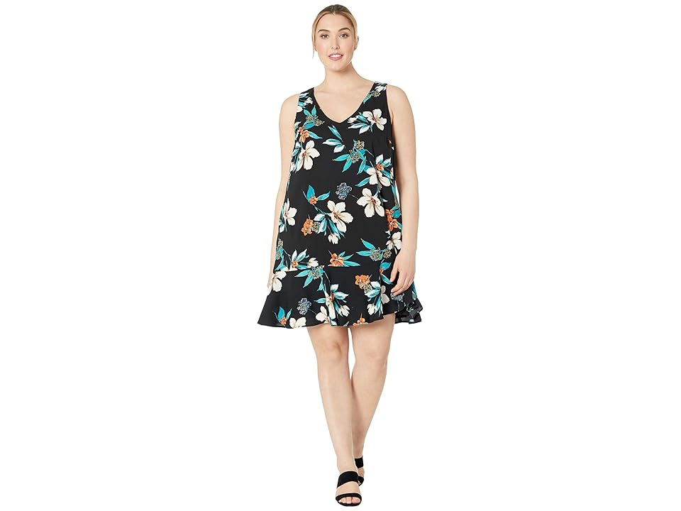 

Karen Kane Plus Plus Size Ruffle Hem Dress (Print) Women's Clothing, Multi