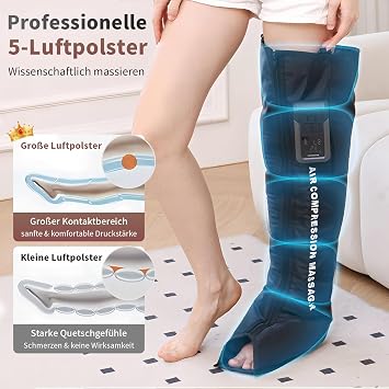 mono Wireless Recovery Boot, Single Compression Boots for Muscle Recovery and Blood Circulation, Pressure Wave Therapy (Sport/Regeneration/Lymphatic Drainage) (XL Leg Circumference <70 cm)