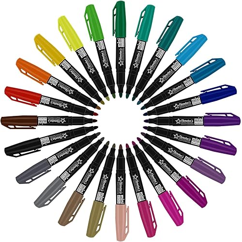Thornton's Office Supplies Mini marcadores permanentes que funcionan en plástico, madera, piedra, metal y vidrio para niños y adultos, garabatos