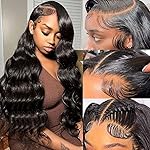 ANNELBEL 250% Density 30 Inch 13x6 Lace Front Wigs Human Hair Body Wave HD Transparent Lace Frontal Human Hair Wigs 12A Grade Glueless Wigs Human Hair for Women Natural Black