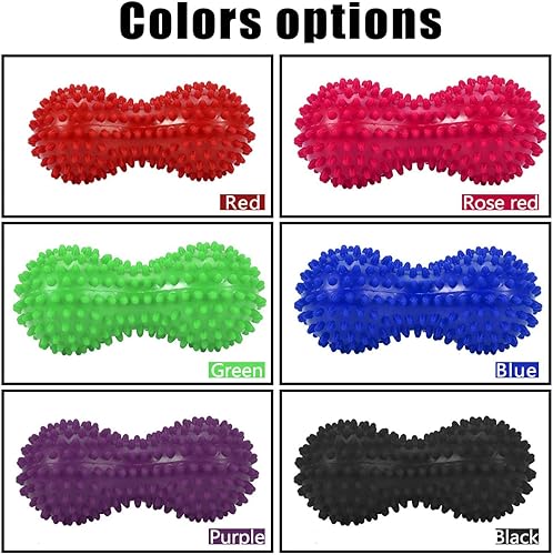 Miniatura 19 de Agatige Bola de lacrosse de masaje doble de cacahuete, bola de terapia con puntas para pierna, espalda, hombro, alivio muscular, masaje de tejido