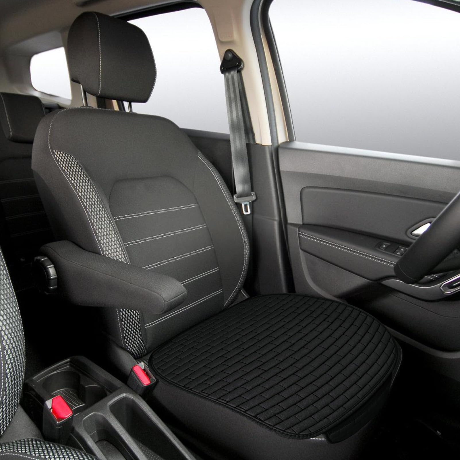 Cojines Coche Asientos Delanteros: Cojín Protector De Asiento De Lino Delantero, Cojines Coche Asientos Delanteros, Cojines de Asiento Delantero Antideslizante, Funda Asiento Delantero Coche