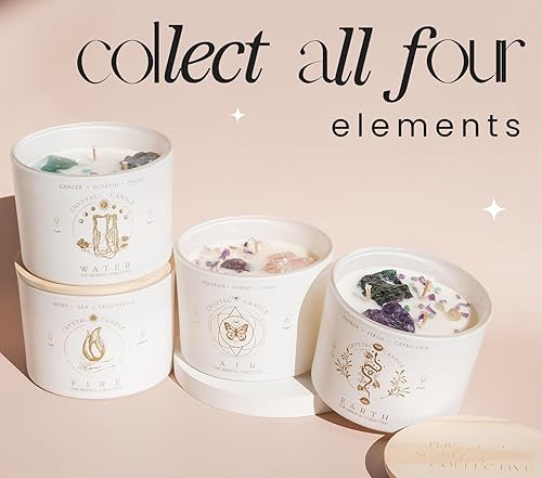 Miniatura 7 de Vela de cristal curativo, 12 onzas, 3 mechas Acuario, Géminis, velas del zodiaco Libra con cristales en el interior. Regalos del zodiaco para