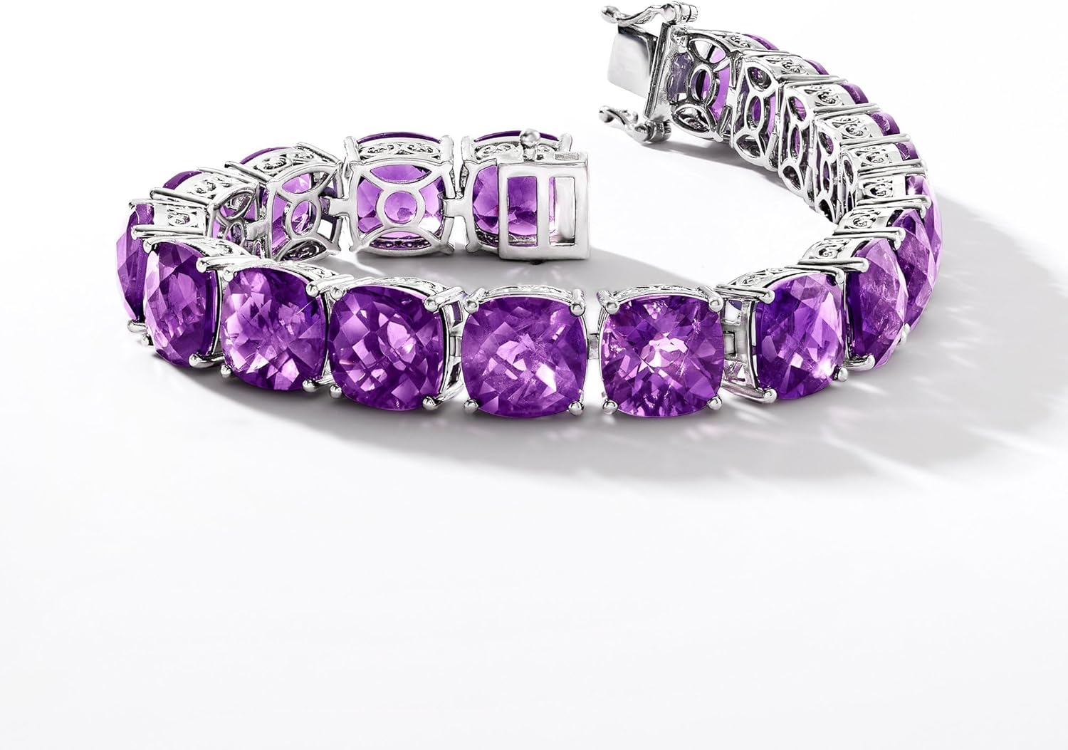 Ross-Simons 50.00 ct. t.w. Amethyst Tennis Bracelet in Sterling Silver