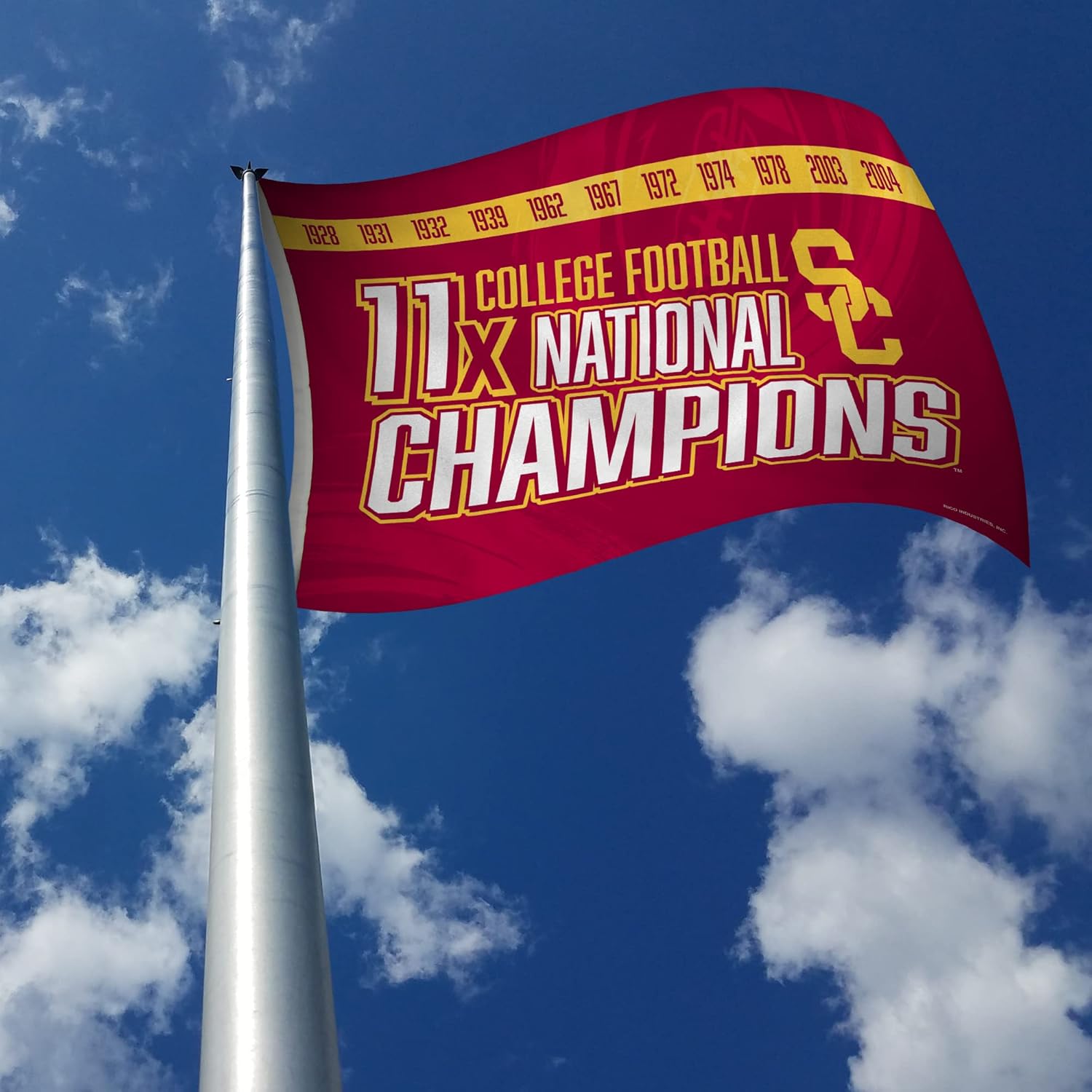 Rico FGB2901NC11T Southern California 11 Time College Football Champs Banner Flag