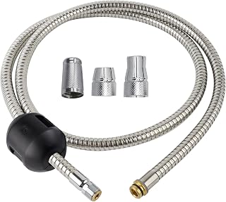 46174000/46092000 Pull-out Metalflex Hose Compatible with Grohe Kitchen Faucet Parts K4 K7, Bridge and Ladylux Cafe, Faucet Hose Replacement 59-In Hose for Pull-down Faucets, Stainless Steel, Chrome