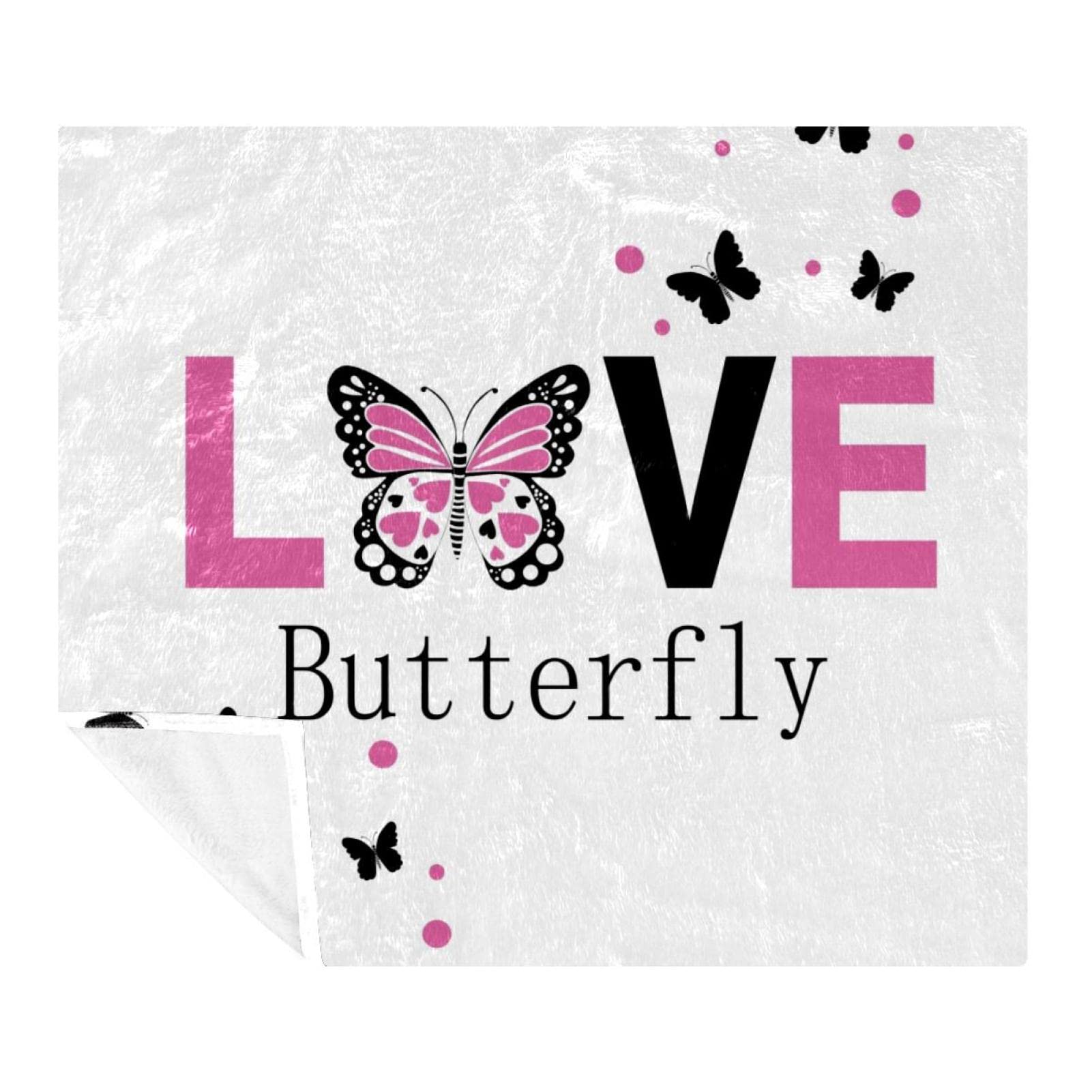 Couverture douce Love Butterfly, l'idée cadeau idéale en microfibre pour petits et grands