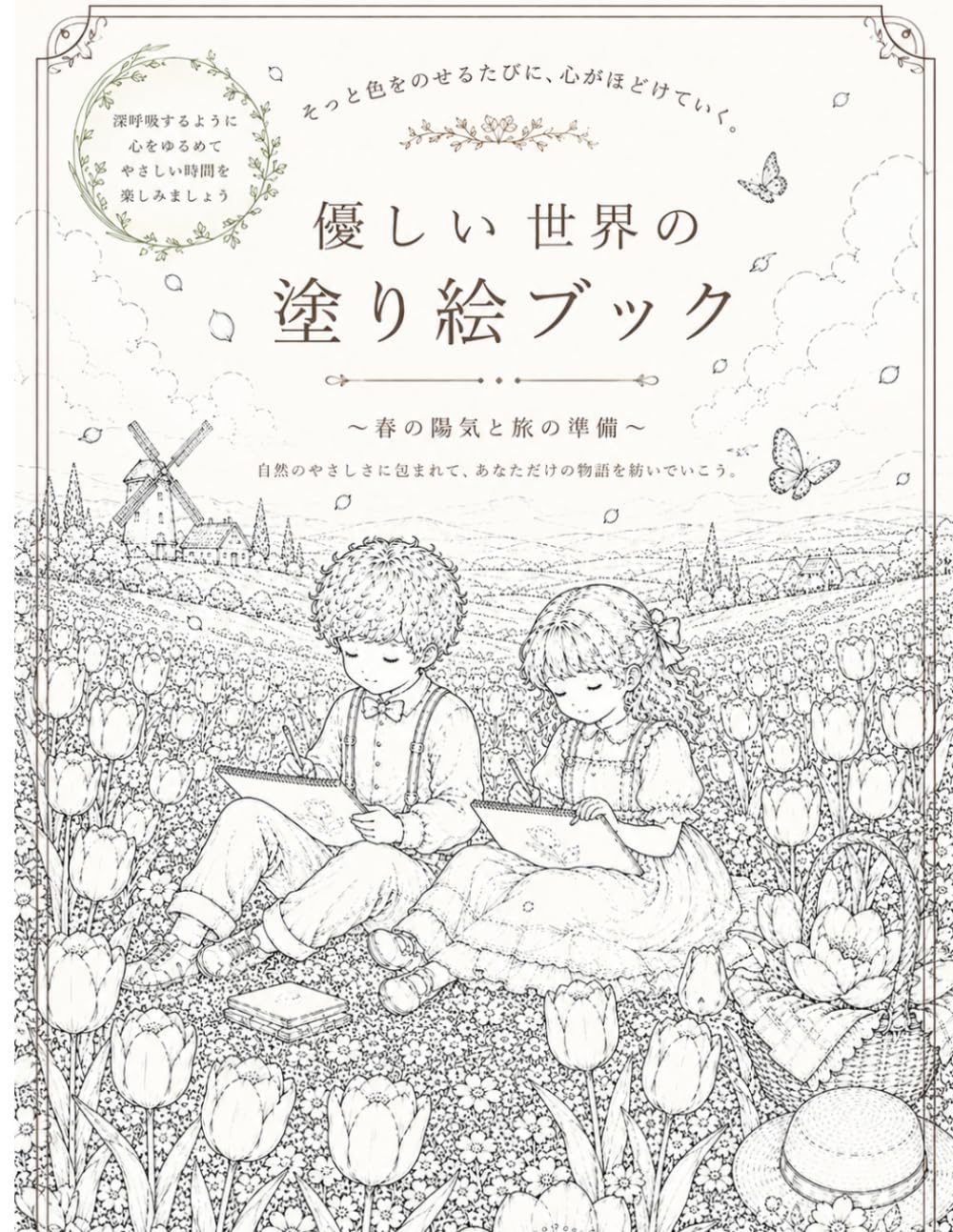 優しい世界の塗り絵ブック～春の陽気と旅の準備～