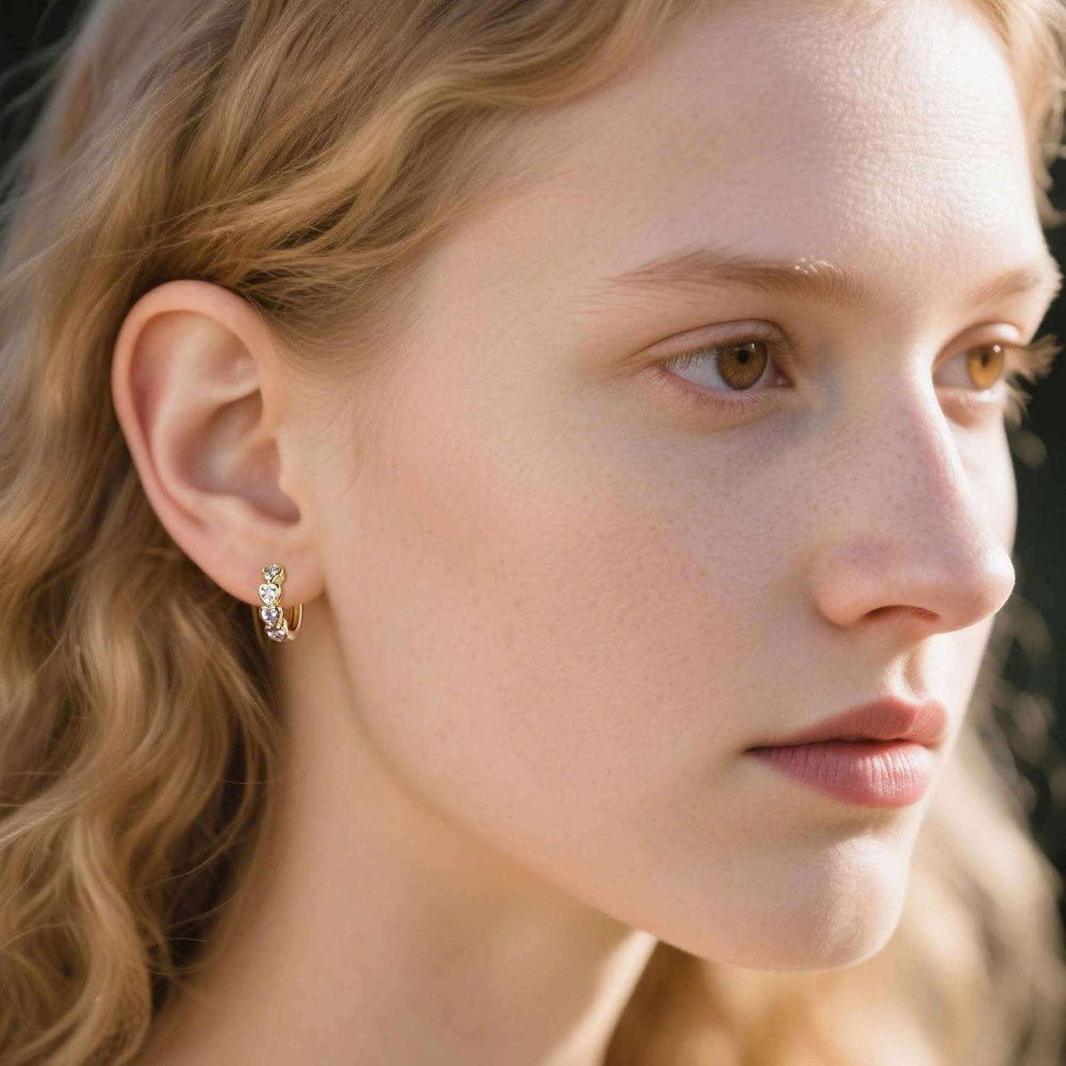 Heart Hoop Earrings CZ Heart Huggie Hoop with Clear Colorful Cubic Zirconia Paved Silver Post Hinged Hoops for Women - Image 3