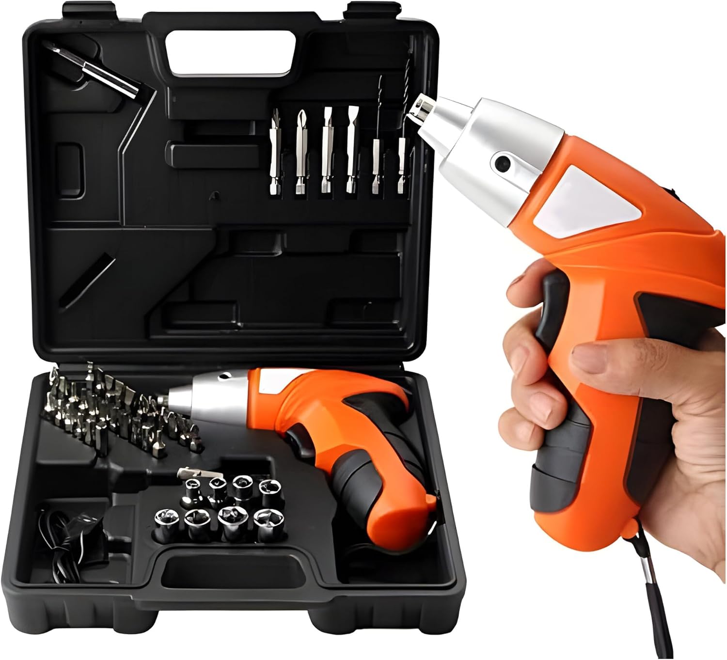 Cordless Power Screwdriver Kit Rechargeable Electric 45pcs Cordless