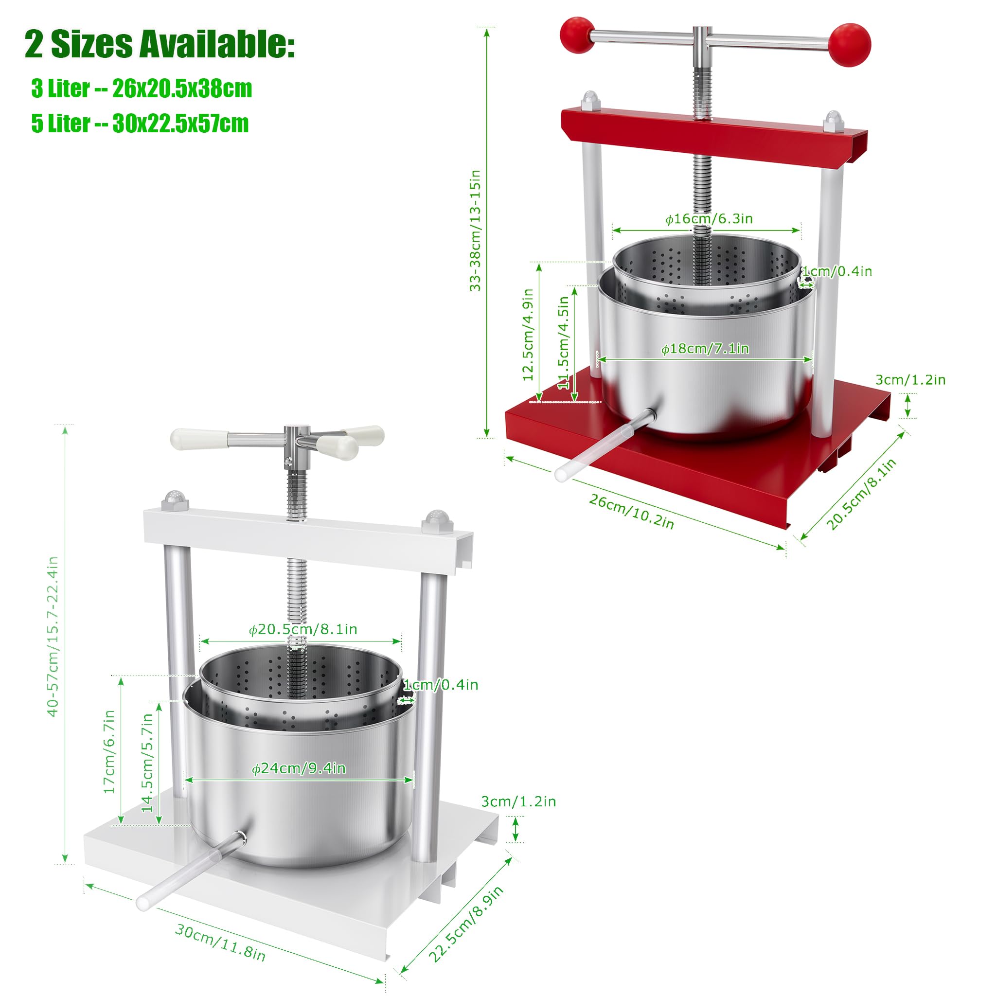 PEILU Fruitpers, hout, wijnpers, handmatige sappers, bessenpers, set incl. persdoek, drukplaat, metalen spindel en driepotige basis, fruitpers voor het maken van fruit- en groentesappen