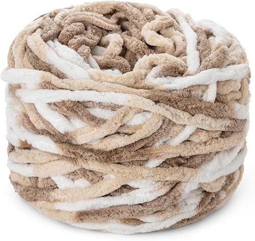 Miniatura 60 de Paquete de 3 hilos gruesos de felpilla de felpa de 3.53 onzas (49.2 yardas) - Hilo de terciopelo esponjoso para tejer mantas y hacer ganchillo