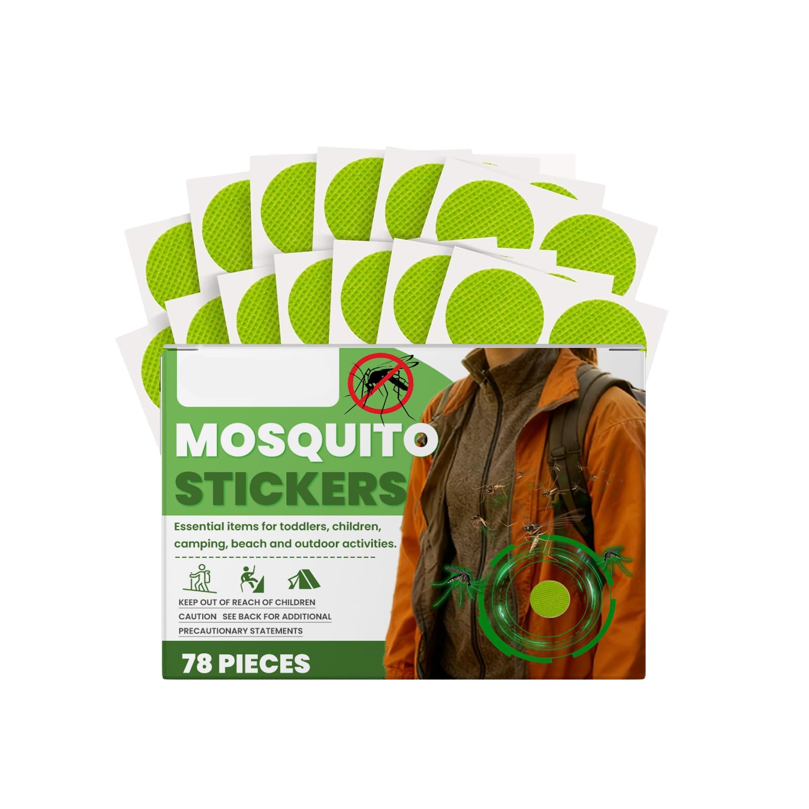78 PCS Parche Repelente Mosquitos Previene Picaduras de Mosquitos,para Acampar al Aire Libre para Adultos y Niños