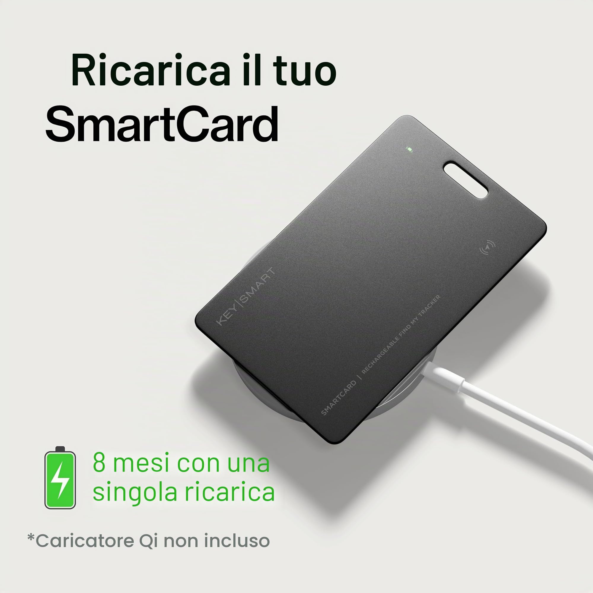 KEYSMART SmartCard Carta Tracker GPS Portafoglio, Ricaricabile e Riutilizzabile, Versatile Foro per Portachiavi, Compatibile Apple Dov’è, Localizzatore GPS per Valigia (Nero, Confezione da 3)