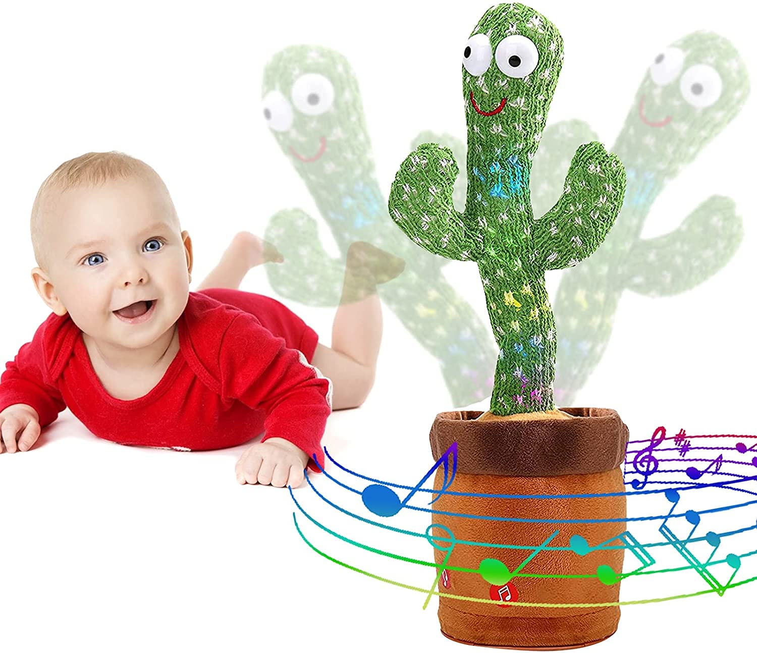 Dance cactus repeat, talking dance cactus Toy, repeat + recording + dance + singing, twist dance cactus repeat you say and sing electronic cactus toy decoration children adults-120 songs