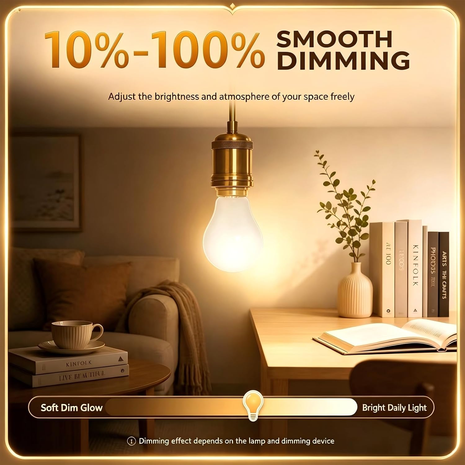 60-watt Incandescent Bulbs, Frosted Finish, A19-type dimmable, Shatter-Resistant, and Durable Bulbs (Pack of 4)