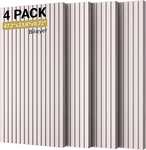 Miniatura 16 de TONOR Paneles de pared acústicos de doble capa autoadhesivos, paquete de 4 paneles de 47.2"x23.6"x0.72", paneles de pared de alta densidad grandes