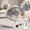 Adjustable Height Electric Baby Swing Rocker, Bluetooth Infant Soothing Swing, 5 Speeds, 5-Point Safety Harness, 3 Seat Positions, 12 Built-in Lullabies, Beige