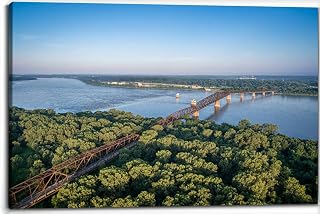 TIGTMULERLY Old Chain Rocks Bridge Canvas Wall Art Decor Paintings Pictures for Bedroom Wall Decor Above Bed Living Room Wall Decoration Bathroom Office Artwork