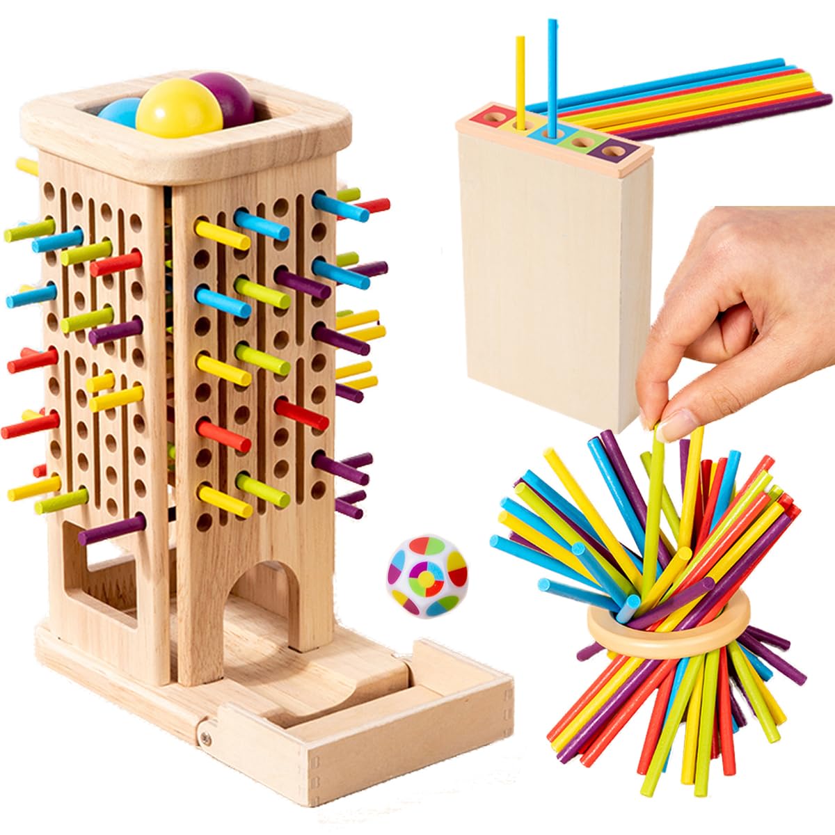 Bajoy 3in1モンテッソーリ玩具 知育玩具 3 4 5 6歳 ボードゲーム バランスゲーム 子供も大人も老若男女楽しめるおもちゃ日本語説明書付き